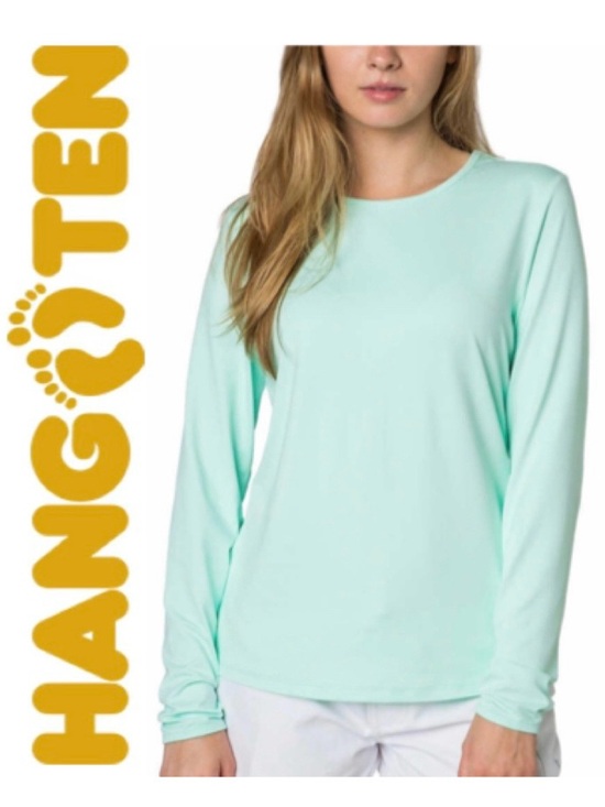 Hang Ten Tops - HANG TEN Mint Long Sleeve Rash Guard T-Shirt Surf Sun Protection UPF 50+ Wmn S